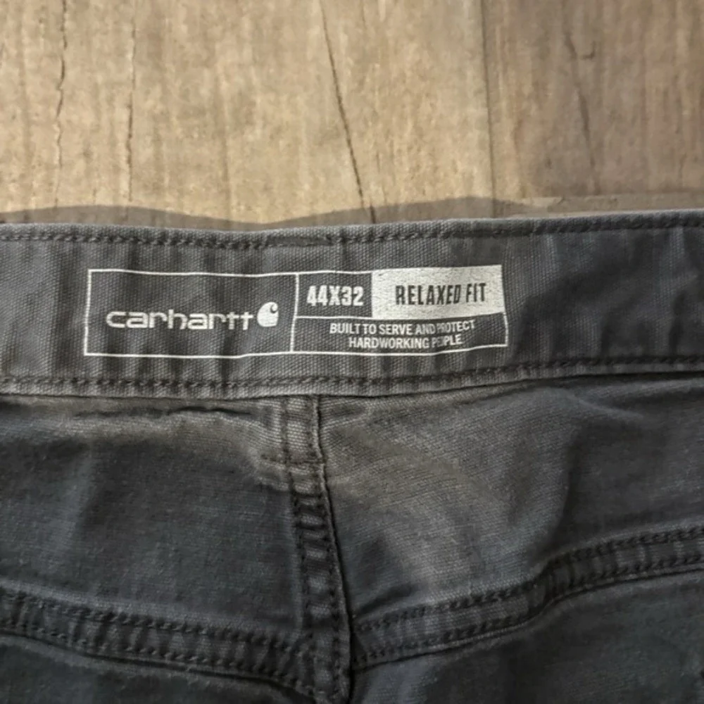Carhartt Work Pants Men's 44‎ X 32 Relaxed Fit Rugged Flex Canvas Gray 5 Pocket